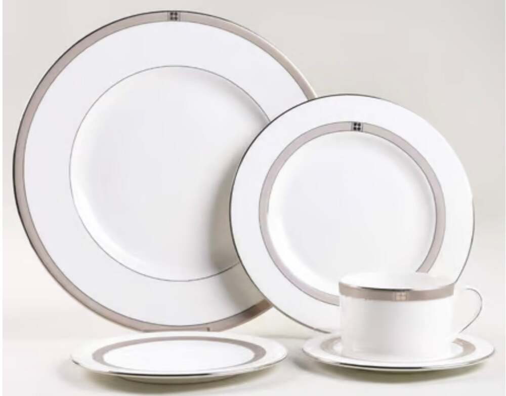 RARE NIB Kate Spade For Lenox Noel Platinum 5 Piece Place Setting China Set
